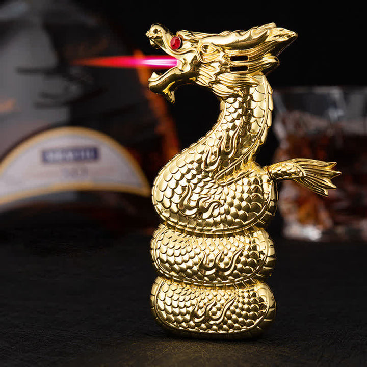 Creative Unique Dragon Shape Refillable Butane Lighter - image 3