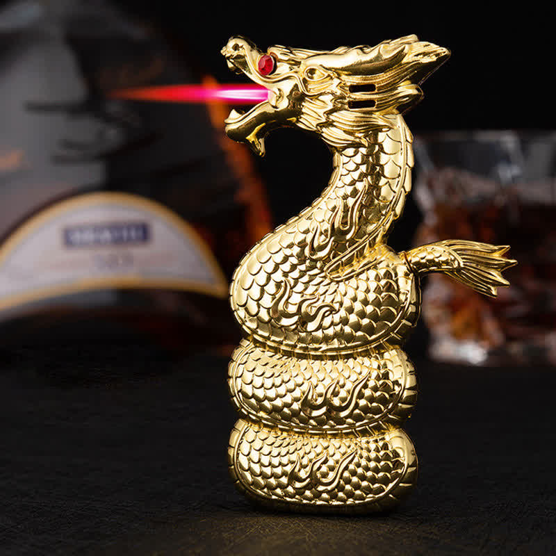 Creative Unique Dragon Shape Refillable Butane Lighter - image 3