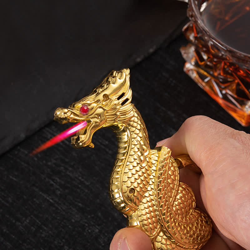 Creative Unique Dragon Shape Refillable Butane Lighter - image 5