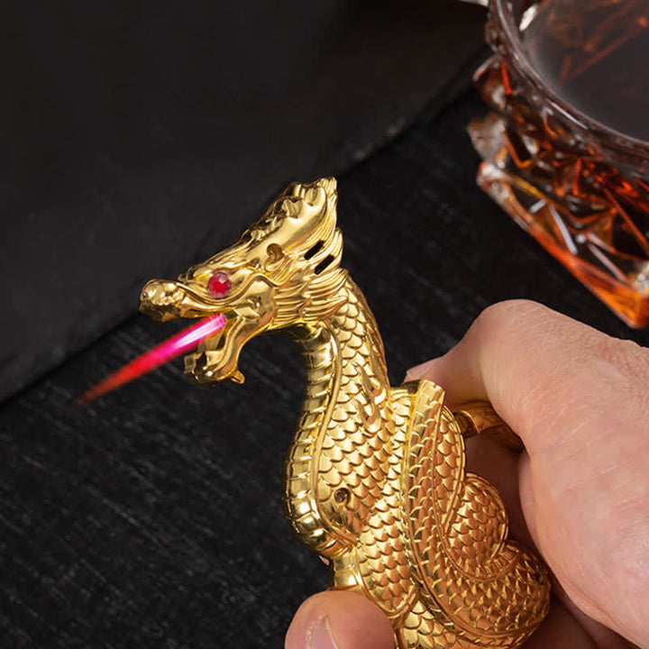 Creative Unique Dragon Shape Refillable Butane Lighter - image 5