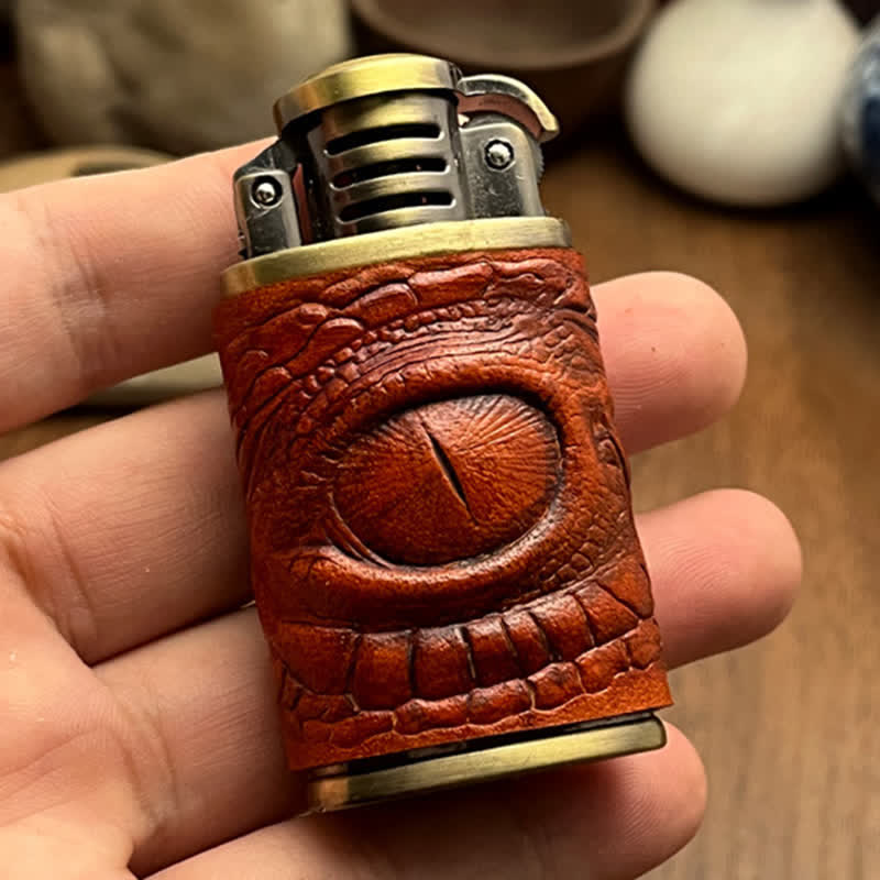 Dragon Eye Leather Sewing Refillable Butane Lighter - image 1