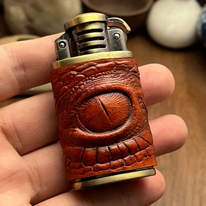 Dragon Eye Leather Sewing Refillable Butane Lighter - image 1
