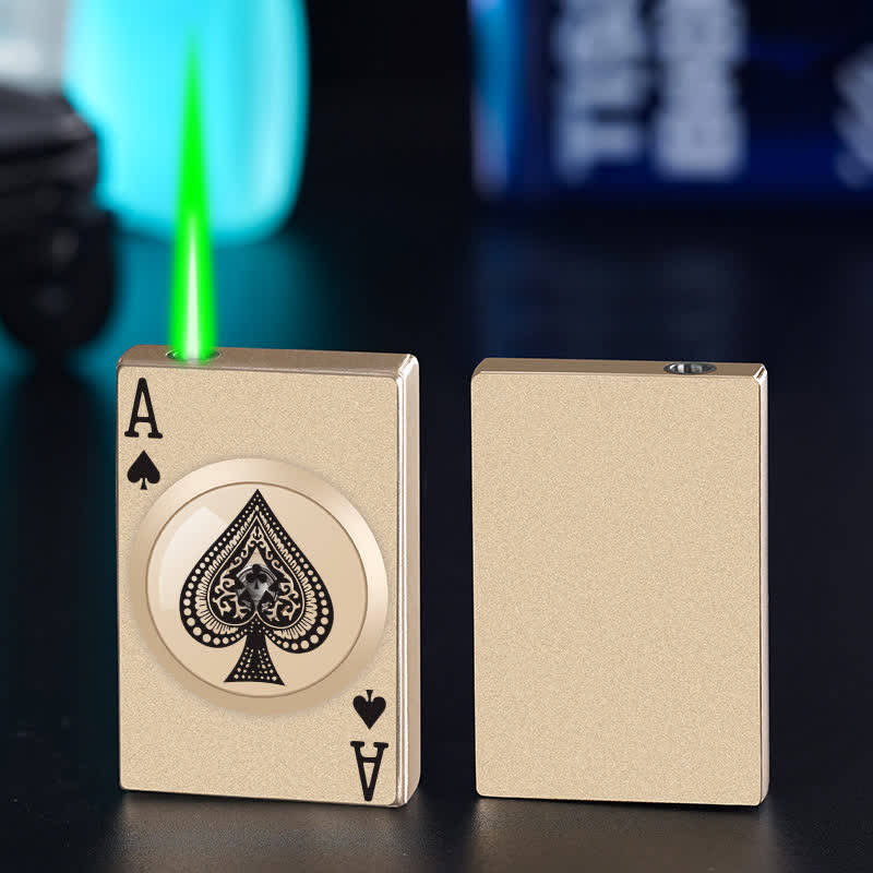 Poker Rotary Decompression Refillable Butane Lighter - Gold - image 1