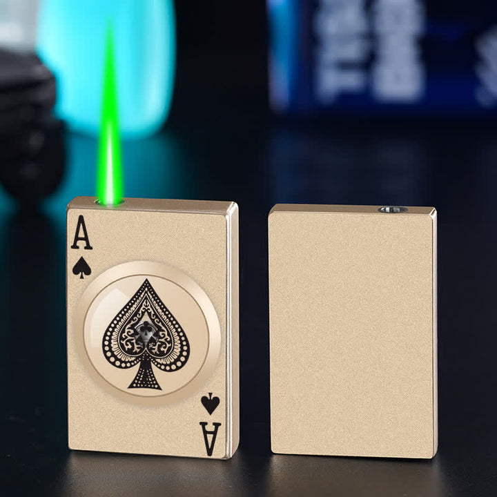 Poker Rotary Decompression Refillable Butane Lighter - Gold - image 1