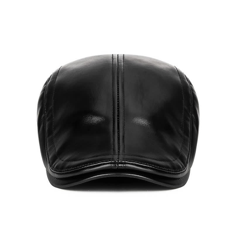 Black Casual Winter Warm Ear Flap Beret Hat - image 2