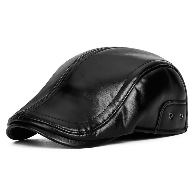 Black Casual Winter Warm Ear Flap Beret Hat - Black - Adjustable (21 5/8"-23 5/8") - image 0
