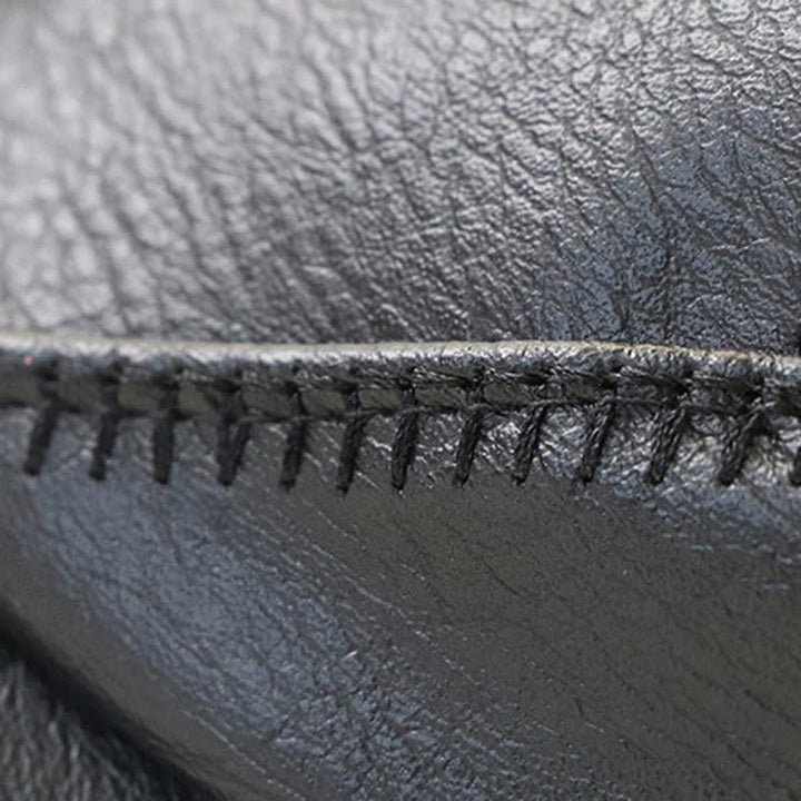 Retro Style Sewing Design Newsboy Leather Beret Hat - image 5