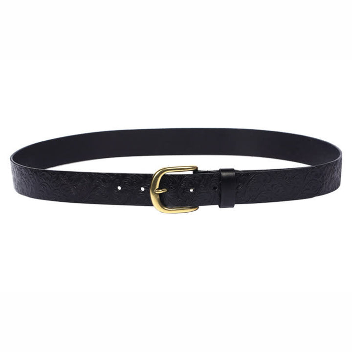 Classical Beautifully Floral Embossed Leather Belt - image 7
