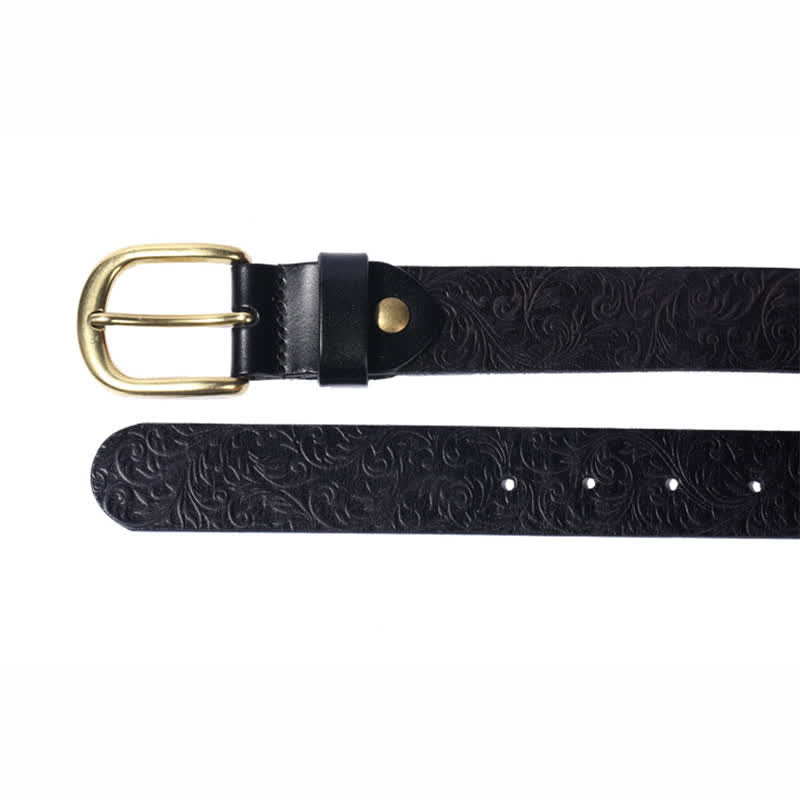 Classical Beautifully Floral Embossed Leather Belt - image 8