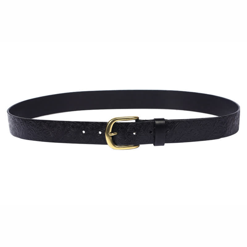 Classical Beautifully Floral Embossed Leather Belt - image 7