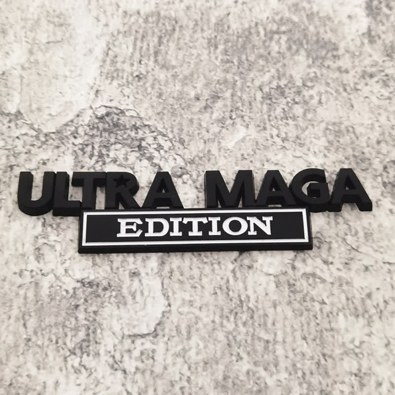 ULTRA MAGA EDITION Metal Sticker Car Badge - Black & White - image 4
