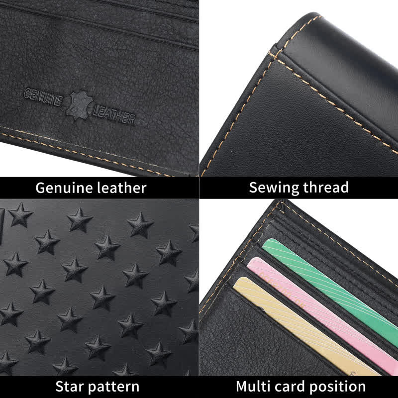 Patriotic American Flag Embossed Leather Wallet - image 7