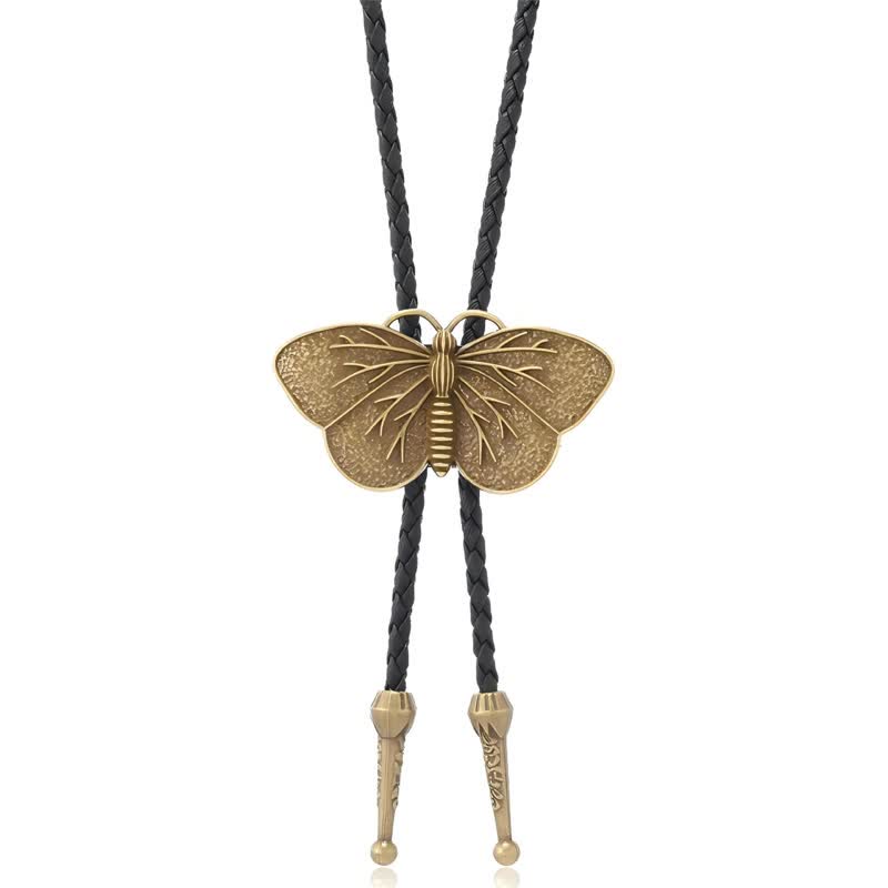 Western Butterfly Masquerade Costume Necklace Bolo Tie - Antique Bronze - image 4