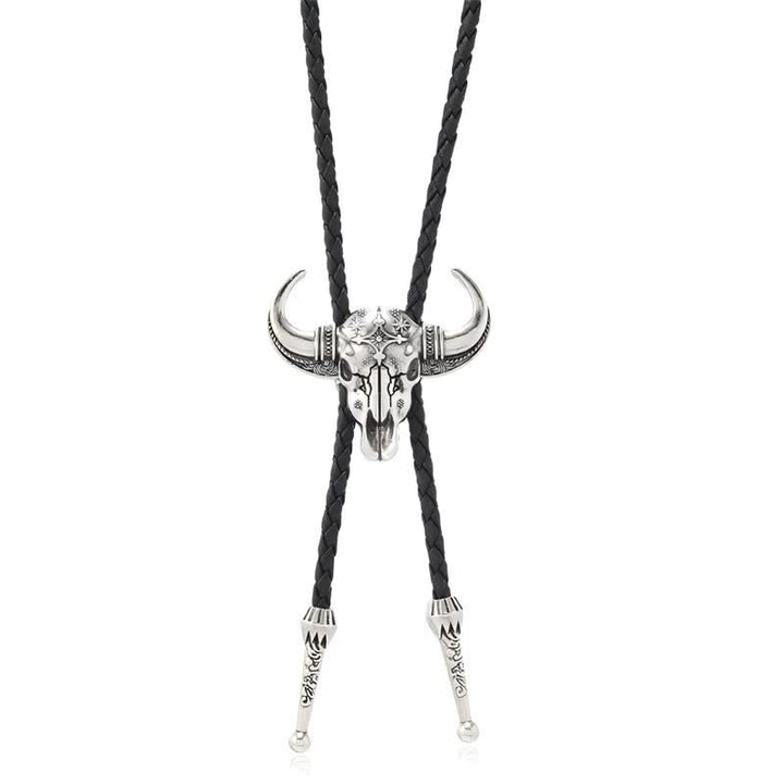Bull Heart Western Style Turquoise Design Bolo Tie - Bull - image 4
