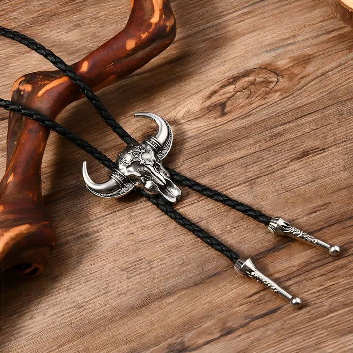 Bull Heart Western Style Turquoise Design Bolo Tie - image 5