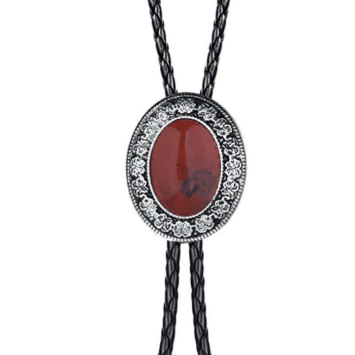 Novelty Rodeo Natural Stone Design Bolo Tie - Brown - image 20