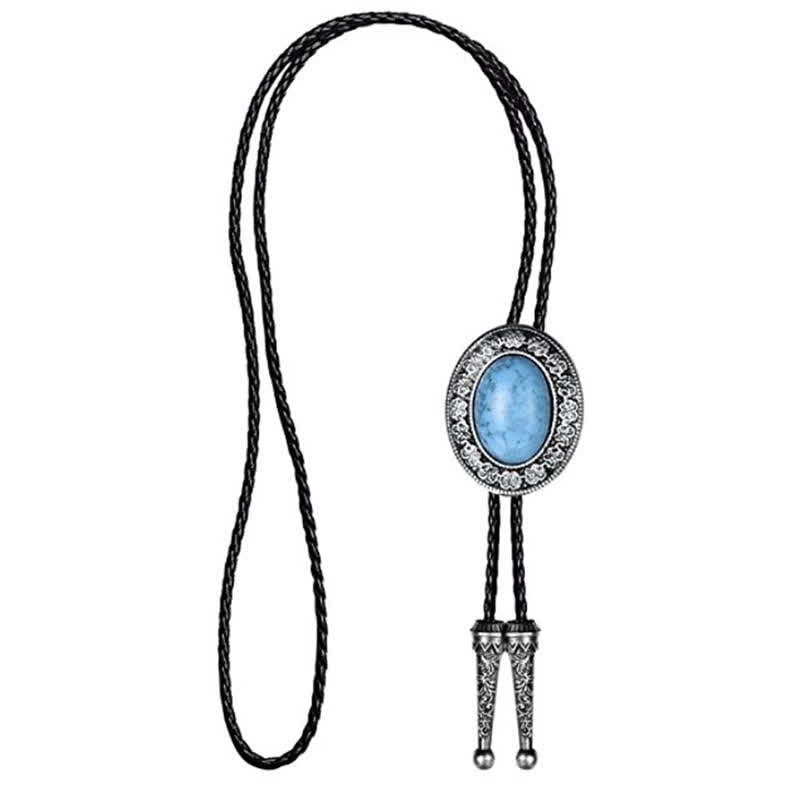 Novelty Rodeo Natural Stone Design Bolo Tie - image 2
