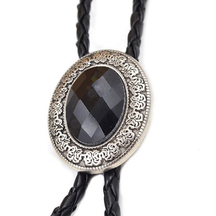 Novelty Rodeo Natural Stone Design Bolo Tie - Black #1 - image 3