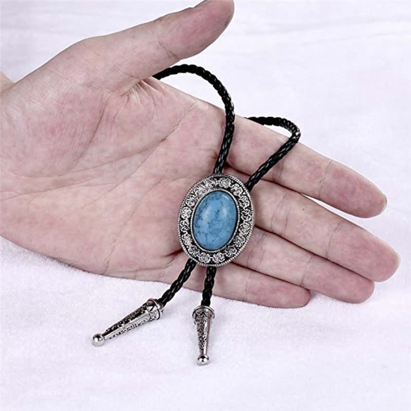 Novelty Rodeo Natural Stone Design Bolo Tie - image 1