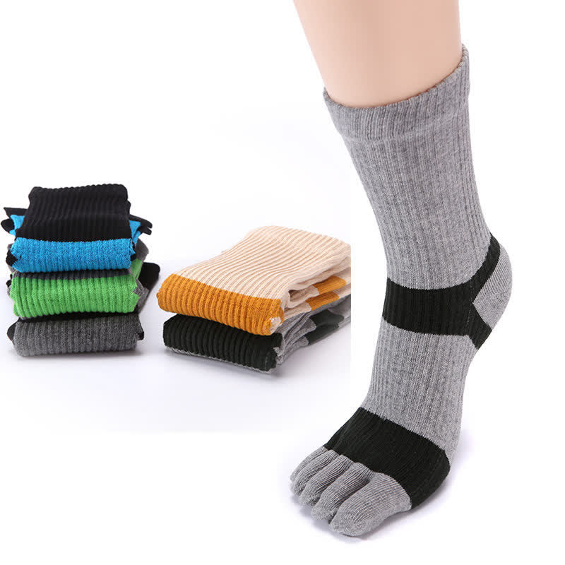 Men's Color Matching Five Fingers Crew Socks - image 0