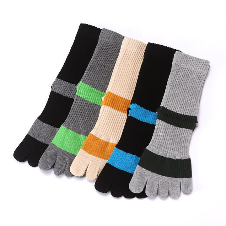 Men's Color Matching Five Fingers Crew Socks - image 1