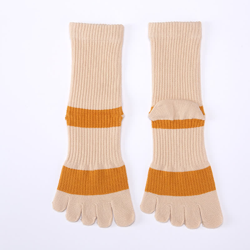 Men's Color Matching Five Fingers Crew Socks - image 4