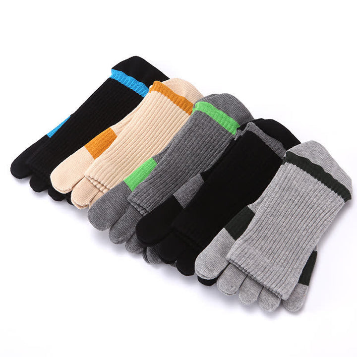Men's Color Matching Five Fingers Crew Socks - image 7