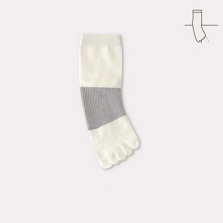 Men's Comfort Pure Cotton Split Five Toes Crew Socks - Ivory - 6 Pairs - One Size (US 6.5 - US 10) - image 6