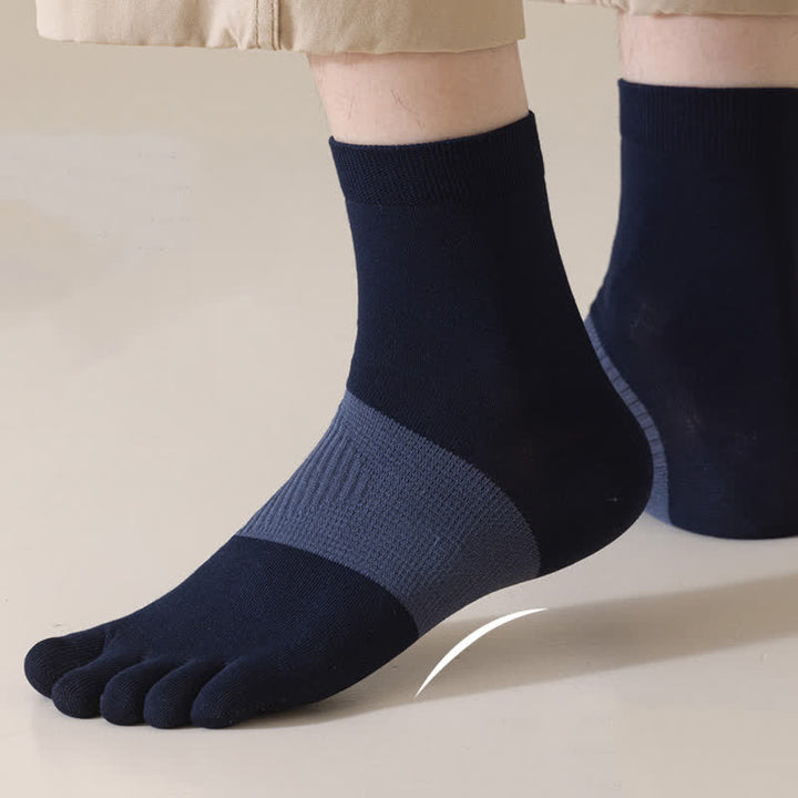 Men's Comfort Pure Cotton Split Five Toes Crew Socks - image 3