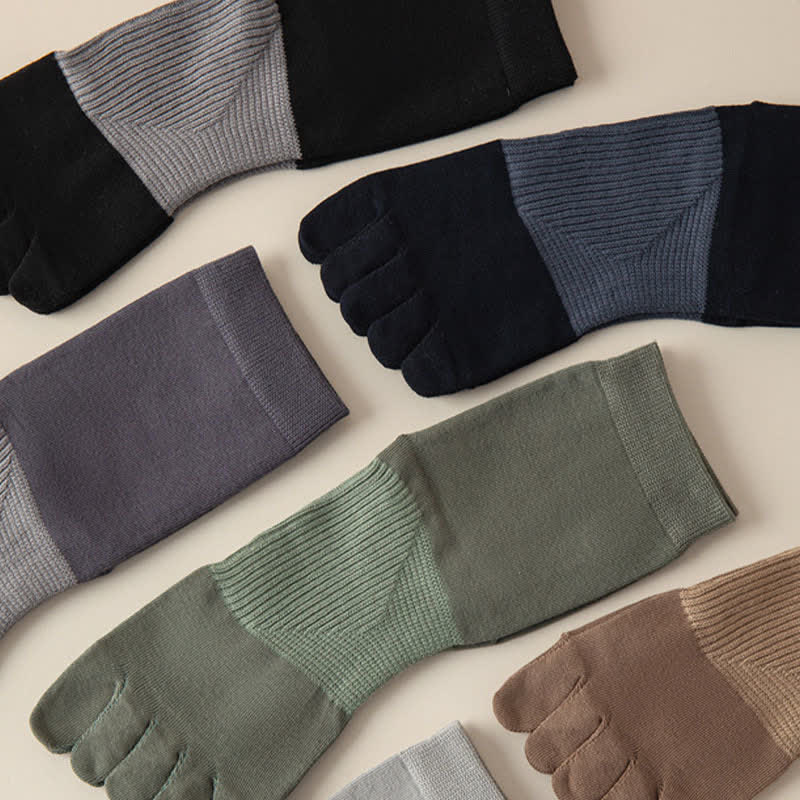 Men's Comfort Pure Cotton Split Five Toes Crew Socks - image 5