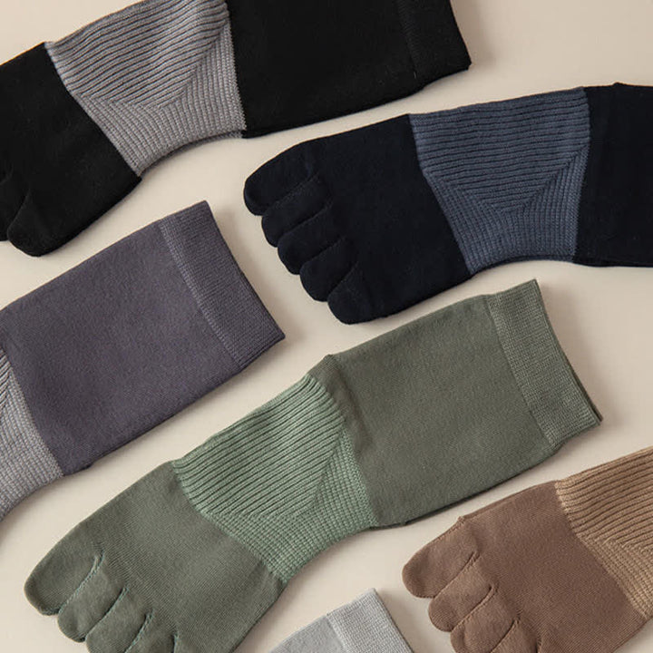 Men's Comfort Pure Cotton Split Five Toes Crew Socks - image 5