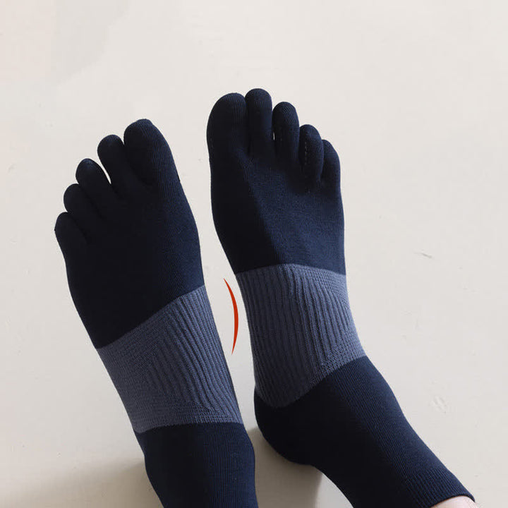 Men's Comfort Pure Cotton Split Five Toes Crew Socks - image 4