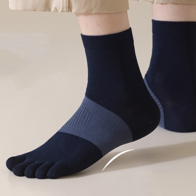 Men's Comfort Pure Cotton Split Five Toes Crew Socks - image 3