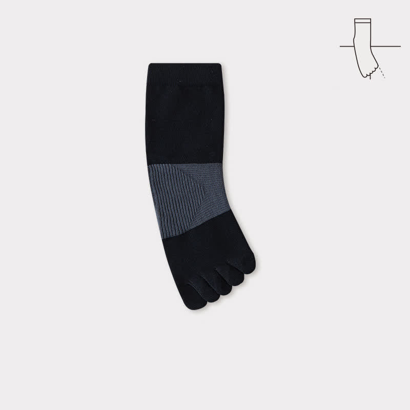Men's Comfort Pure Cotton Split Five Toes Crew Socks - Navy - 6 Pairs - One Size (US 6.5 - US 10) - image 2