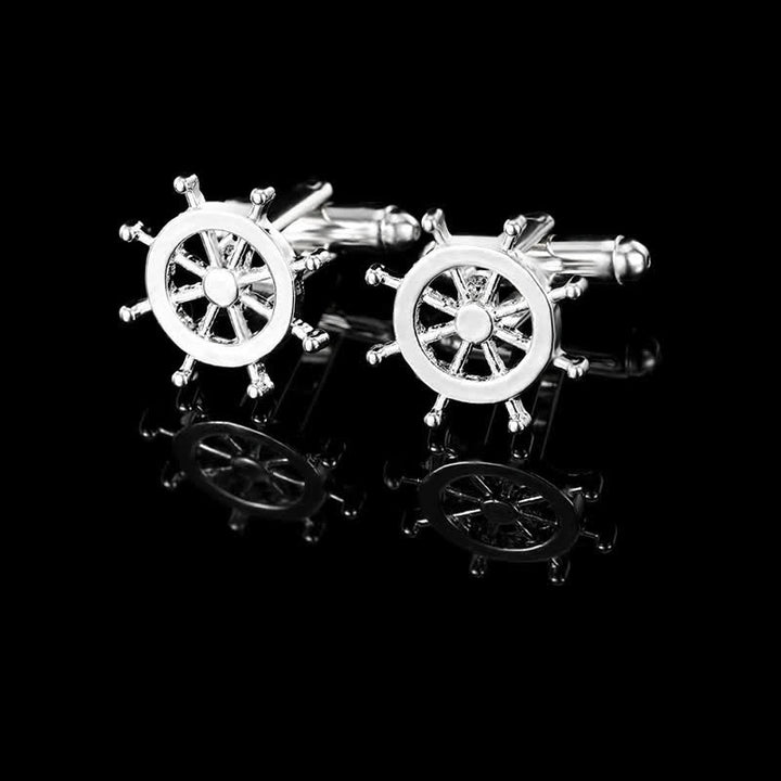 2Pcs Men's Silver Seaman Boat Anchor Tie Clip Cufflinks Set - image 2