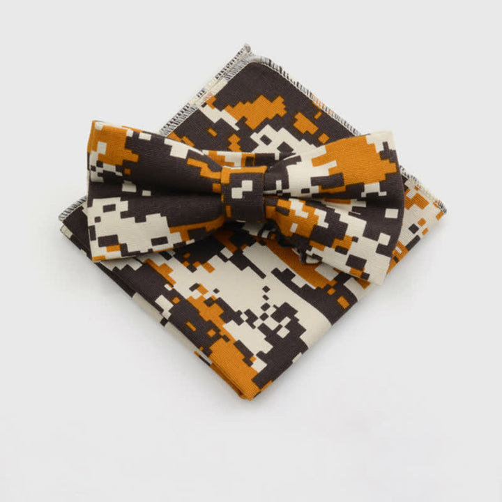 2Pcs Men's Paisley Flower Cotton Handkerchief Bow Tie Set - Style #14 - Bow Tie + Square Scarf - image 13