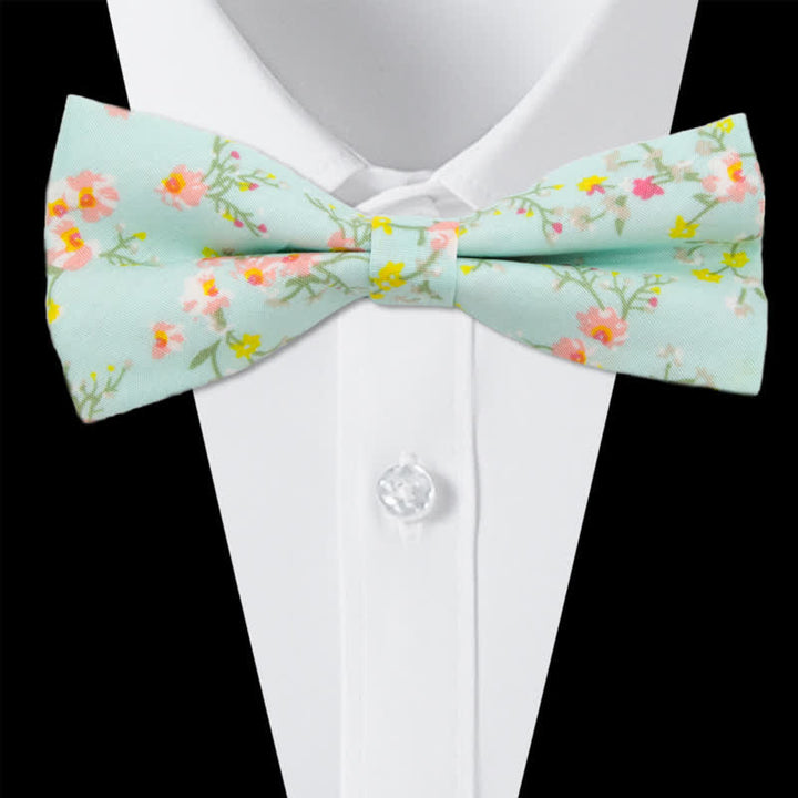 3Pcs Men's Flowers Paisley Cotton Bow Tie Necktie Set - Style #7 - Bow Tie - image 20