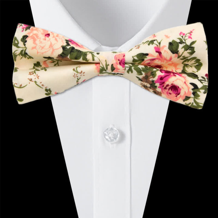 3Pcs Men's Flowers Paisley Cotton Bow Tie Necktie Set - Style #5 - Bow Tie - image 14