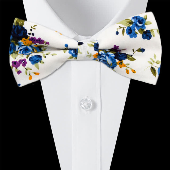 3Pcs Men's Flowers Paisley Cotton Bow Tie Necktie Set - Style #6 - Bow Tie - image 17