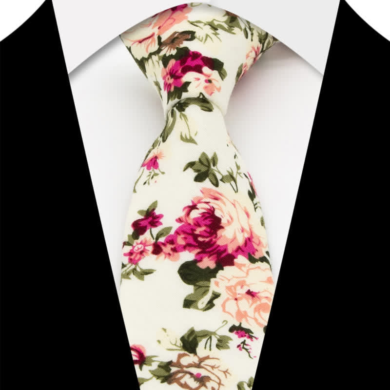 3Pcs Men's Flowers Paisley Cotton Bow Tie Necktie Set - Style #5 - Necktie - image 13