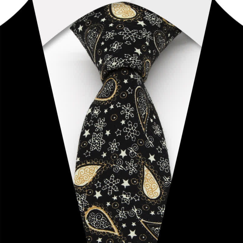 3Pcs Men's Flowers Paisley Cotton Bow Tie Necktie Set - Style #3 - Necktie - image 7