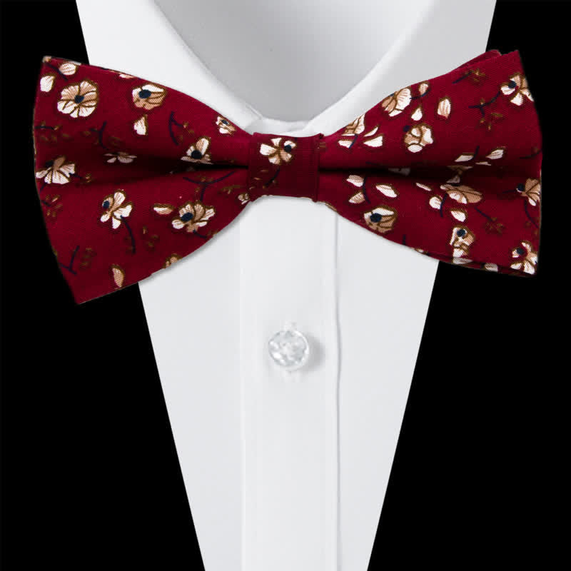 3Pcs Men's Flowers Paisley Cotton Bow Tie Necktie Set - Style #11 - Bow Tie - image 32