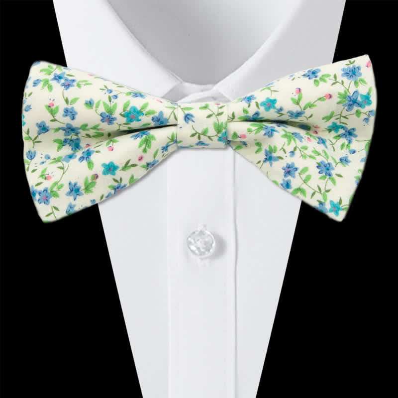 3Pcs Men's Flowers Paisley Cotton Bow Tie Necktie Set - Style #10 - Bow Tie - image 29