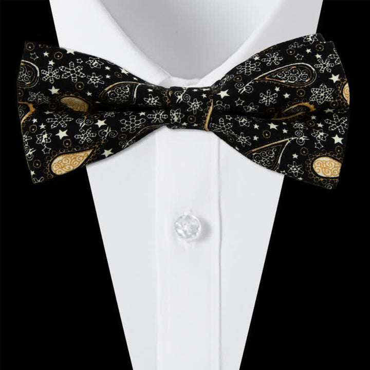 3Pcs Men's Flowers Paisley Cotton Bow Tie Necktie Set - Style #3 - Bow Tie - image 8