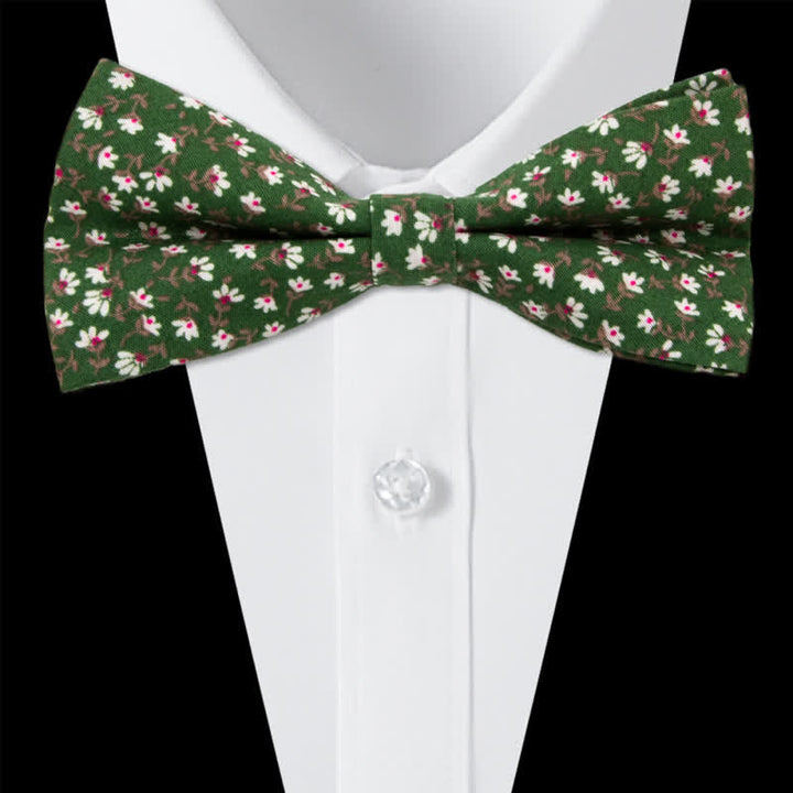 3Pcs Men's Flowers Paisley Cotton Bow Tie Necktie Set - Style #12 - Bow Tie - image 35