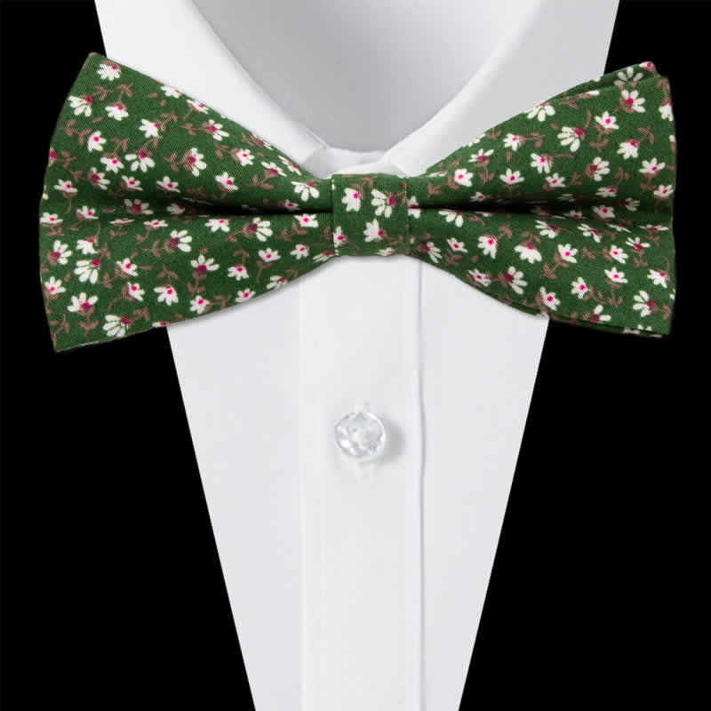 3Pcs Men's Flowers Paisley Cotton Bow Tie Necktie Set - Style #12 - Bow Tie - image 35