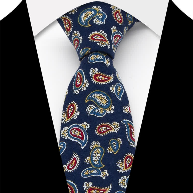 3Pcs Men's Flowers Paisley Cotton Bow Tie Necktie Set - Style #2 - Necktie - image 4