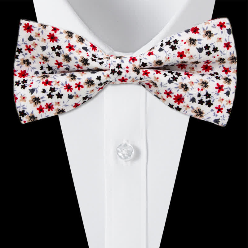 3Pcs Men's Flowers Paisley Cotton Bow Tie Necktie Set - Style #8 - Bow Tie - image 23
