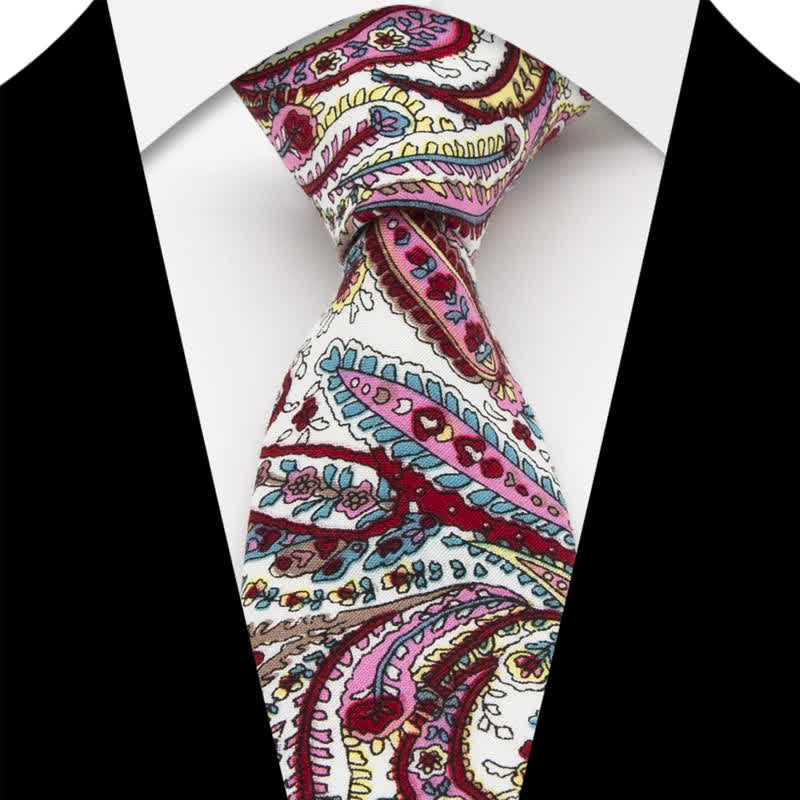 3Pcs Men's Flowers Paisley Cotton Bow Tie Necktie Set - Style #1 - Necktie - image 1