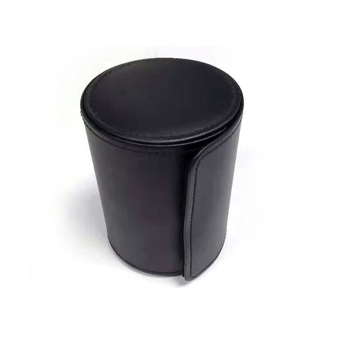 Black Round Necktie Box Magnetic Buckle Leather Case - image 3